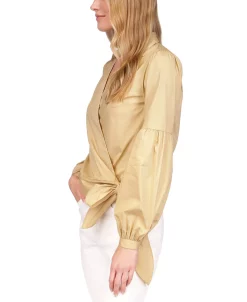 Michael Kors Women's Cotton Wrap Balloon-Sleeve Top -VINCE CAMUTO Shop 23556081 fpx