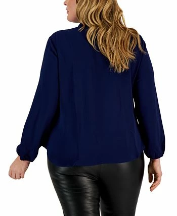 Kasper Plus Size Solid Bow-Front Blouse 2 Kasper Plus Size Solid Bow-Front Blouse - Image 2