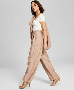 And Now This Women's High-Rise Wide-Leg Textured Trouser Pants -VINCE CAMUTO Shop 23568436 fpx
