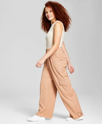And Now This Women's High-Rise Wide-Leg Cargo Pants 3 And Now This Women's High-Rise Wide-Leg Cargo Pants - Image 3