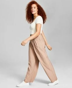 And Now This Women's High-Rise Wide-Leg Textured Trouser Pants -VINCE CAMUTO Shop 23595060 fpx