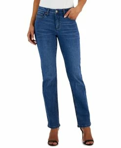 Anne Klein Women's Front-Fly Straight-Leg Jeans