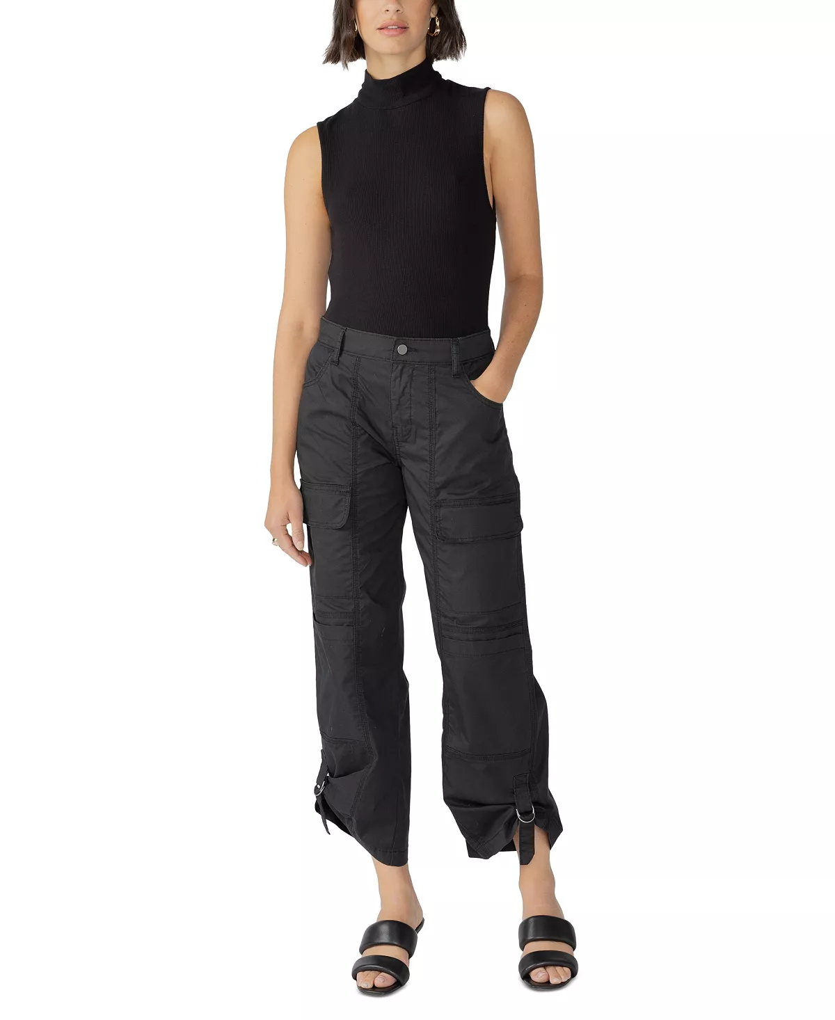 Sanctuary Women's Cali Solid Roll-Tab-Cuffs Cargo Pants 2 Sanctuary Women's Cali Solid Roll-Tab-Cuffs Cargo Pants - Image 2