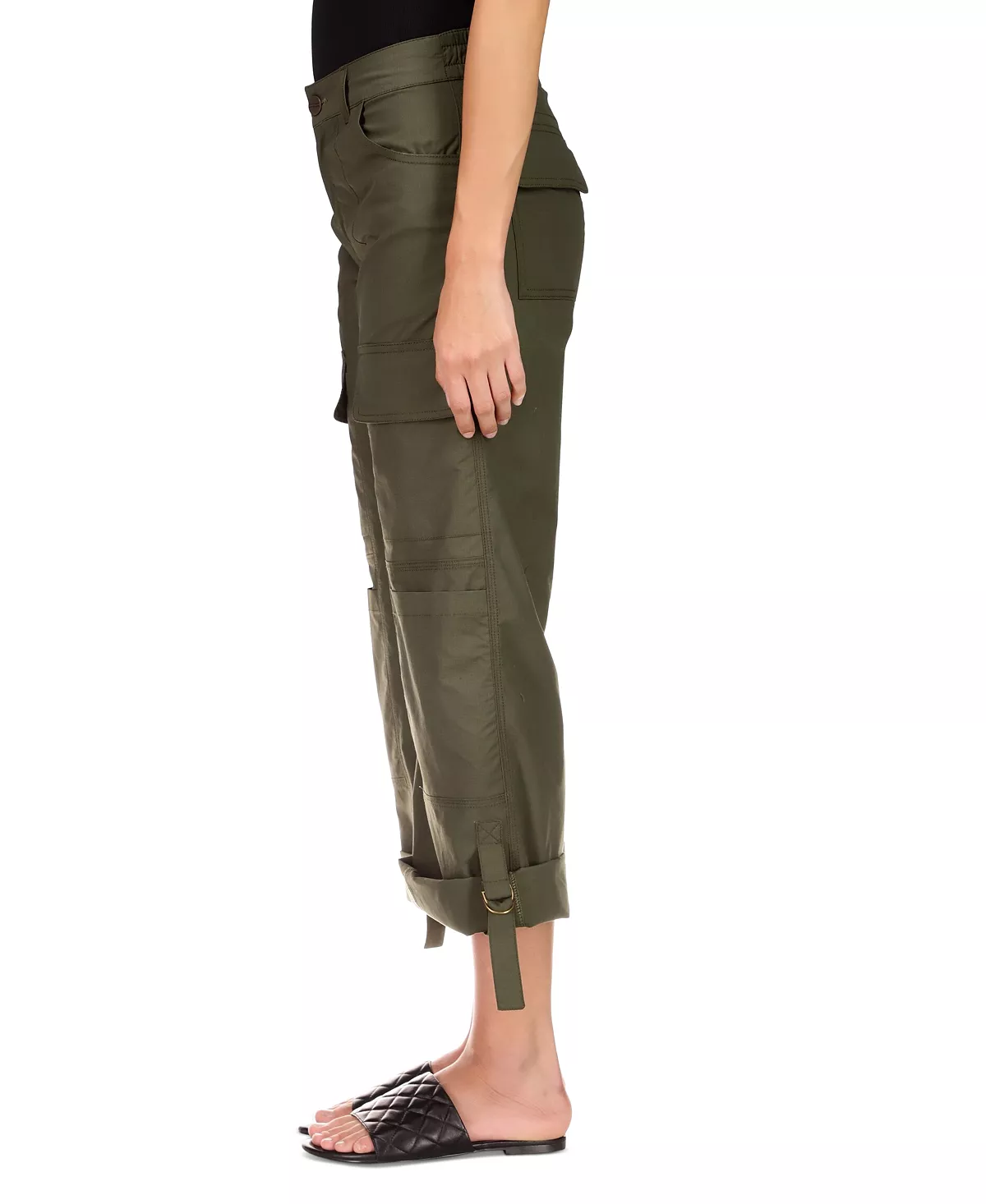 Sanctuary Women's Cali Solid Roll-Tab-Cuffs Cargo Pants 5 Sanctuary Women's Cali Solid Roll-Tab-Cuffs Cargo Pants - Image 5
