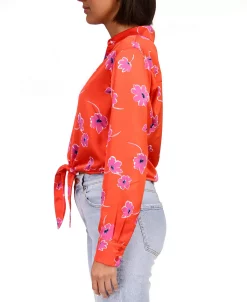 Sanctuary Women's Printed Lover Tie-Front Button-Front Shirt -VINCE CAMUTO Shop 23601693 fpx