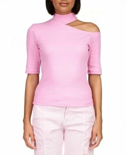 Sanctuary Women's Asymmetrical-Cutout Mock-Neck Top