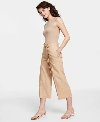 Bar III Women's Linen-Blend Tie-Waist Pants, Created For Macy's 5 Bar III Women's Linen-Blend Tie-Waist Pants, Created For Macy's - Image 5