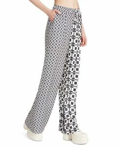 Steve Madden Women's Dorian Mixed-Print Pull-On Wide-Leg Satin Pants -VINCE CAMUTO Shop 23642020 fpx