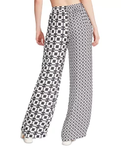 Steve Madden Women's Dorian Mixed-Print Pull-On Wide-Leg Satin Pants -VINCE CAMUTO Shop 23642021 fpx