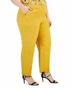 Kasper Plus Size Mid-Rise Straight-Leg Slit-Hem Pants 7 Kasper Plus Size Mid-Rise Straight-Leg Slit-Hem Pants -VINCE CAMUTO Shop 23649741 fpx