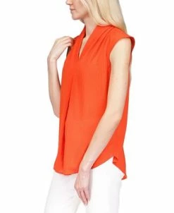 Michael Kors Women's Pinstripe Crepe Pleated Top 7 Michael Kors Women's Pinstripe Crepe Pleated Top -VINCE CAMUTO Shop 23650940 fpx