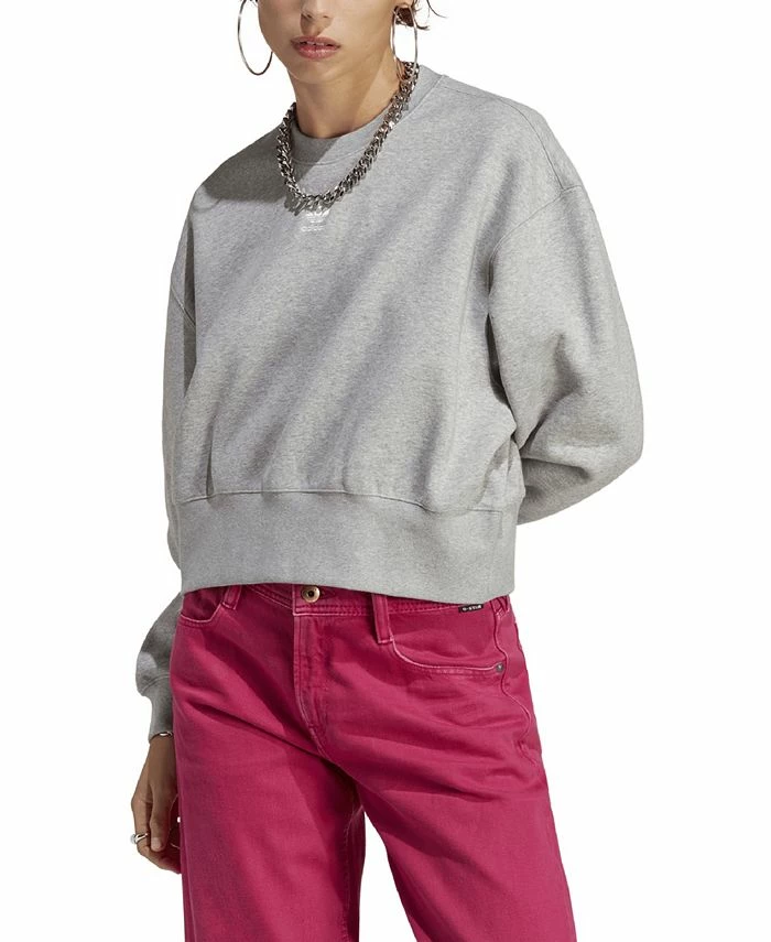 ADIDAS Women's Essentials Fleece Crewneck Sweatshirt 1 ADIDAS Women's Essentials Fleece Crewneck Sweatshirt