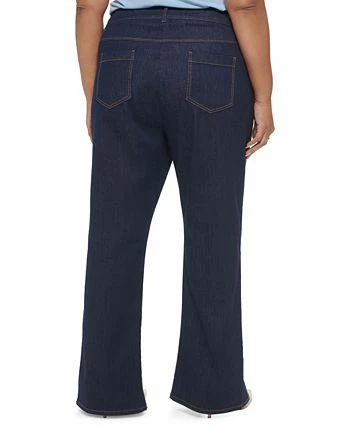 Calvin Klein Plus Size Slim-Leg Split-Front Denim Pants 2 Calvin Klein Plus Size Slim-Leg Split-Front Denim Pants - Image 2