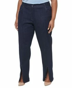 Calvin Klein Plus Size Slim-Leg Split-Front Denim Pants 7 Calvin Klein Plus Size Slim-Leg Split-Front Denim Pants -VINCE CAMUTO Shop 23666018 fpx