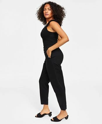 Bar III Women's Button Fly High Rise Tapered Pants, Created For Macy's 3 Bar III Women's Button Fly High Rise Tapered Pants, Created For Macy's - Image 3