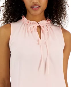 Anne Klein Women's Sleeveless Ruffle-Neck Tulia Blouse -VINCE CAMUTO Shop 23676814 fpx
