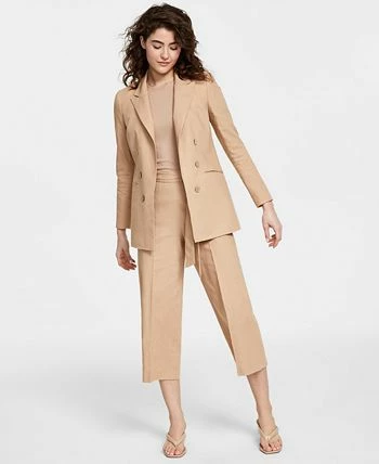 Bar III Women's Linen-Blend Tie-Waist Pants, Created For Macy's 3 Bar III Women's Linen-Blend Tie-Waist Pants, Created For Macy's - Image 3