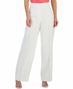 Anne Klein Women's Asymmetrical-Fly Wide-Leg High Rise Pants