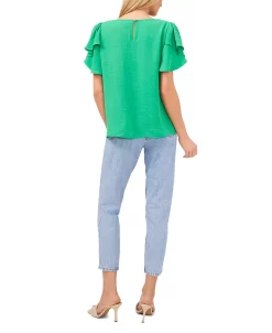 Vince Camuto Women's Tulip-Sleeve Crinkle Gauze Blouse -VINCE CAMUTO Shop 23755872 fpx