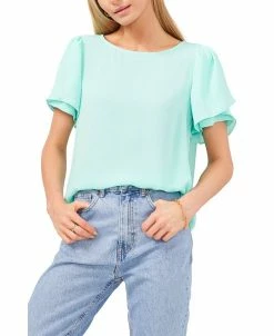 Vince Camuto Women's Tulip-Sleeve Crinkle Gauze Blouse