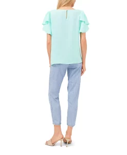 Vince Camuto Women's Tulip-Sleeve Crinkle Gauze Blouse -VINCE CAMUTO Shop 23755875 fpx