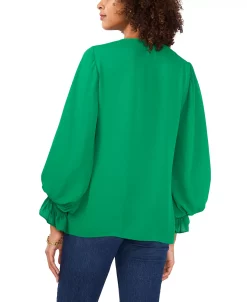 Vince Camuto Women's Bubble-Sleeve V-Neck Blouse -VINCE CAMUTO Shop 23755891 fpx
