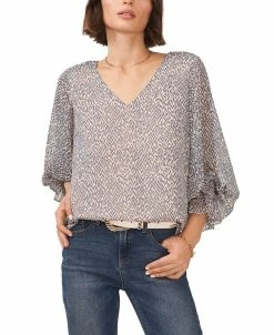 Vince Camuto Women's V-neck Blouson Sleeve Blouse