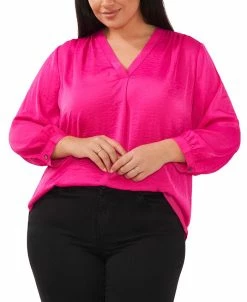 Vince Camuto Plus Size V-Neck 3/4-Sleeve Blouse