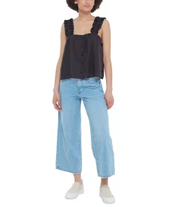 Black Tape Women's Ruffled-Strap Button-Front Camisole -VINCE CAMUTO Shop 23807570 fpx