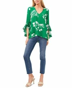 Vince Camuto Women's Floral Whisper Printed Flutter-Sleeve Blouse -VINCE CAMUTO Shop 23892351 fpx
