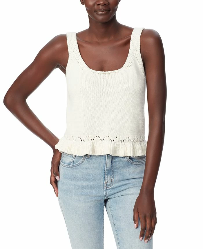 Sam Edelman Women's Inez Square-Neck Pointelle Tank Top 1 Sam Edelman Women's Inez Square-Neck Pointelle Tank Top