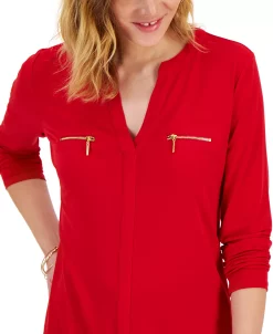 INC International Concepts Women's Zip-Pocket Blouse, Created For Macy's 11 INC International Concepts Women's Zip-Pocket Blouse, Created For Macy's -VINCE CAMUTO Shop 23911683 fpx