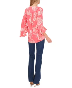 Vince Camuto Women's Flutter Sleeve V-neck Blouse -VINCE CAMUTO Shop 23996172 fpx